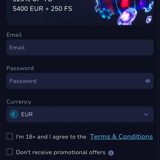 7Bit Casino registration, full flow — screenshot 1 of 5