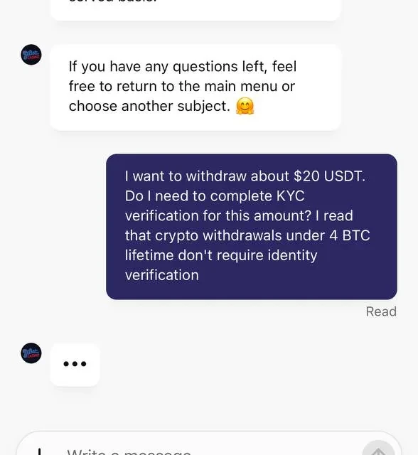 7Bit Casino the support conversation in full — screenshot 4 of 5