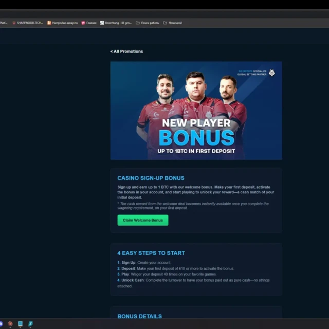 BetPanda homepage and active promotions before registration — screenshot 2 of 5