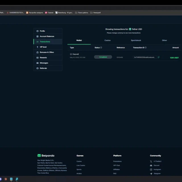 BetPanda deposit screens across multiple attempts — screenshot 2 of 5