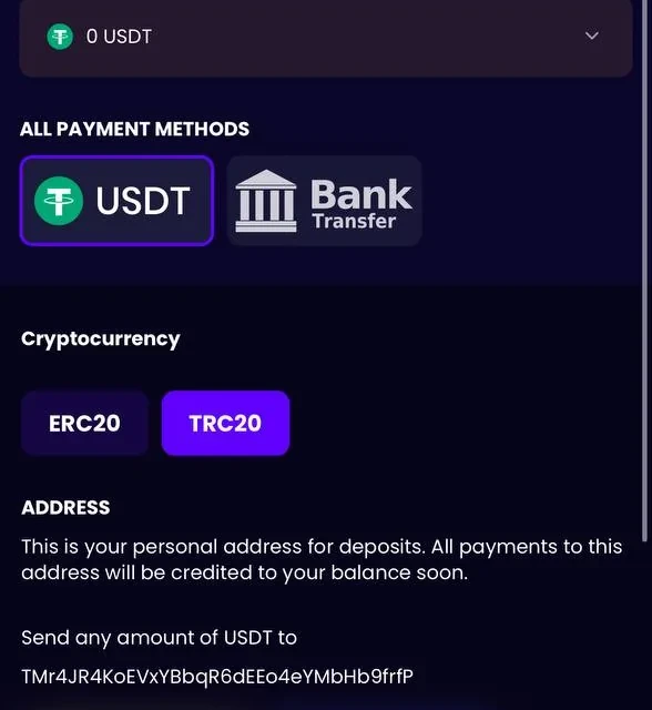 BiggerZ deposit flow, additional screens — screenshot 3 of 4