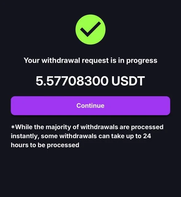 CoinCasino withdrawal request, additional confirmation screens — screenshot 4 of 5
