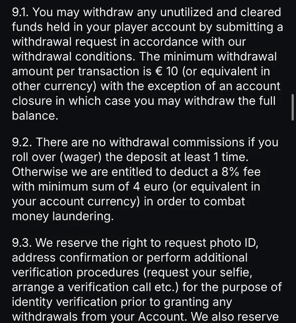 CoinCasino withdrawal request, additional confirmation screens — screenshot 5 of 5