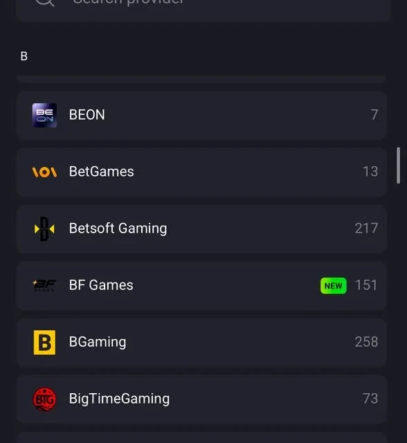FortunePlay provider list, additional screens — screenshot 4 of 5