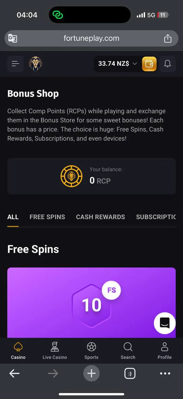 FortunePlay active bonus —