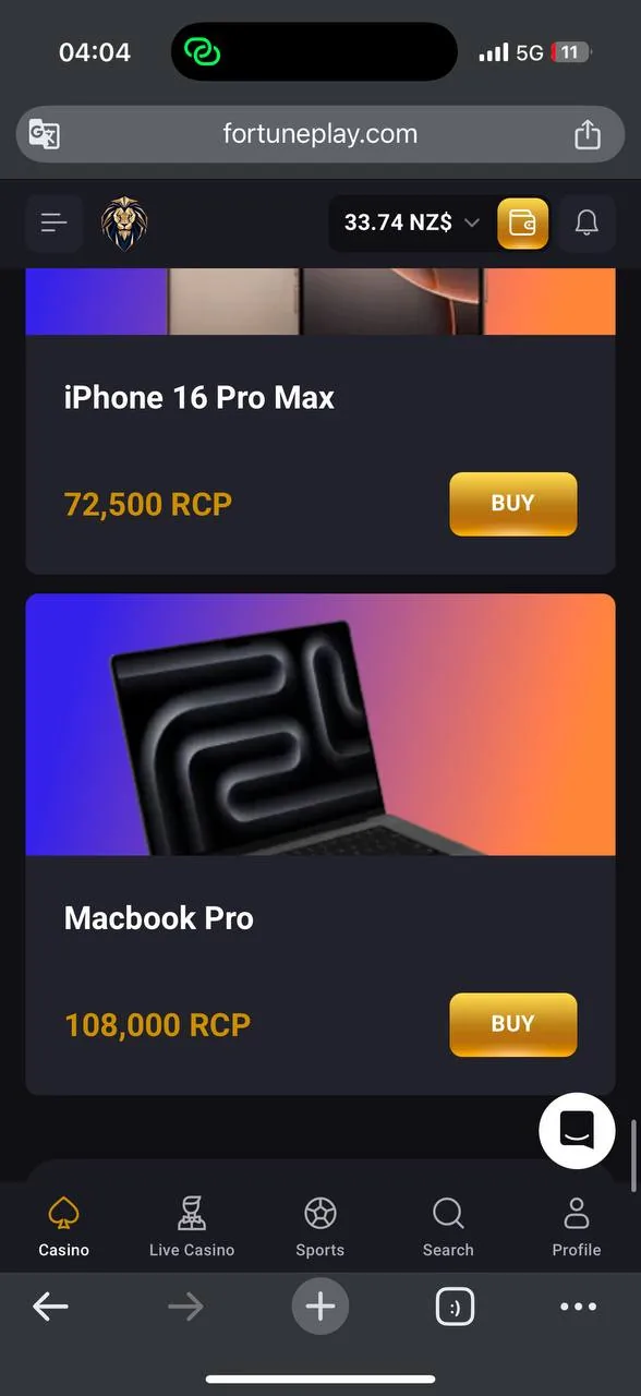 FortunePlay promo page —