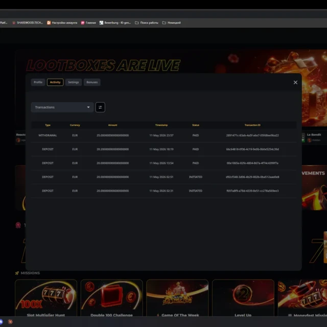 Instant Casino withdrawal, from first attempt to funds received — screenshot 2 of 5
