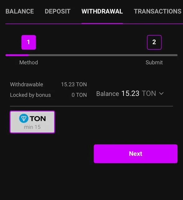 JustCasino withdrawal, additional confirmation screens — screenshot 2 of 2