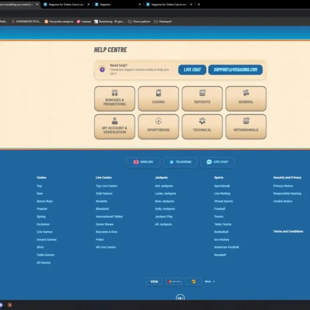 Vegasino all six support conversations logged during this test — screenshot 3 of 5